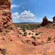 Panoramic desert view with rock formations