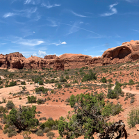 Panoramic view of twin arches area