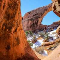 Snow and arches in Utah