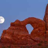 Supermoon over arches national park