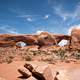 Twin Arches Windows under the Blue Sky