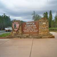 Sign of Bryce Canyon National Park, Utah