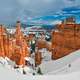 Winter Landscape with Thor's Hammer in Bryce Canyon National Park, Utah