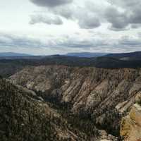 Canyon Landscape in Box-death wilderness with clouds