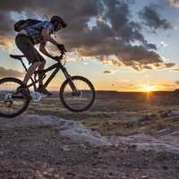 Mountain Biking at Sunset at McCoy Flats