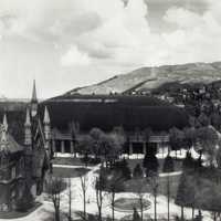 Panorama of Temple Square in 1912 of Salt lake City, Utah