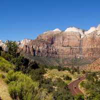 Landscape and Road in Zion National Park, Utah