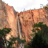 Sinawava waterfall in Zion National Park, Utah