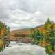 Beautiful autumn lake landscape in Vermont