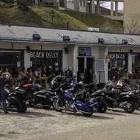 Motorcyclists at a Bar in Yorktown, Virginia