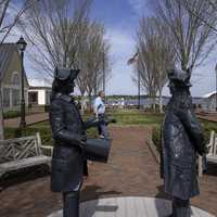 Statue of Two Colonial Gentlemen in Yorktown, Virginia