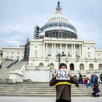 Campaigning in front of Congress