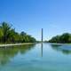 The memorial pool looking at Washington Monument