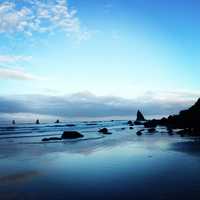 Shoreline before sunrise at Olympic National Park