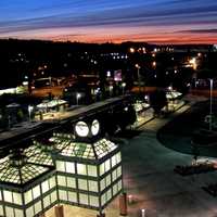 Auburn Train Station lighted up at Night in Washington