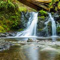 Beautiful Small Waterfall Landscape in Moran State Park