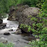 Colville National Forest San Poil River landscape in Washington