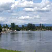 Landscape and sky of Lake Stevens in Washington