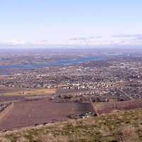 Landscape View from Badger Mountain in Richland, Kennewick, and Pasco in Washington