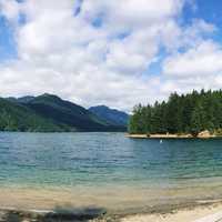 Landscape with lake and Mountains in Hoodsports, Washington