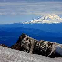 Mountain and Volcano with snow-capped in the landscape