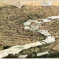 Spokane Falls Map in 1890 in Washington