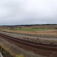Panorama of the train tracks in Tacoma, Washington