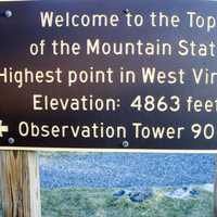 Spruce Knob Sign in West Virginia