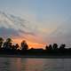 Sunset over the Ohio River landscape in West Virginia