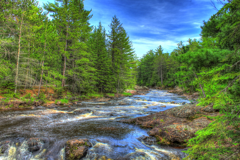 Beautiful River Landscape At Amnicon Falls State Park Wisconsin Image