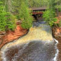 Falls from the bridge at Amnicon Falls State Park, Wisconsin