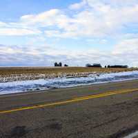 Roadway and landscape in Aztalan, Wisconsin