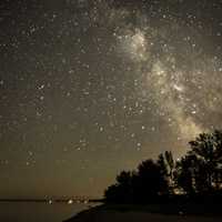 Milky Way Beyond the Trees in Bayfield, Wisconsin