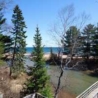 Stream flowing into superior at Apostle Islands National Lakeshore, Wisconsin