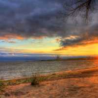 Scenic surise at Apostle Islands National Lakeshore, Wisconsin