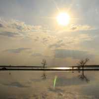 Setting Sun at at Bigfoot Beach State Park, Wisconsin