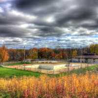 Facilities under skies in Blue Mound State Park, Wisconsin