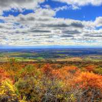 Looking down at farmland in Blue Mound State Park, Wisconsin