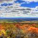 Looking down at farmland in Blue Mound State Park, Wisconsin