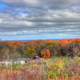 Scenic Autumn treeline landscape in Blue Mound State Park, Wisconsin