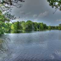 Riverway through the trees at Brunet Island State Park, Wisconsin