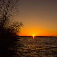 Distant sunset on the Lake Horizon at Buckhorn State Park, Wisconsin