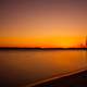 Dusk after sunset on the water and seascape at Buckhorn State Park, Wisconsin