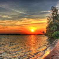 Sunset over Castlerock State Park at Buckhorn State Park, Wisconsin