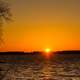 Sunset over the seascape at the horizon at Buckhorn State Park, Wisconsin