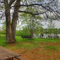 Picnic Area by the lake at Council Grounds State Park, Wisconsin