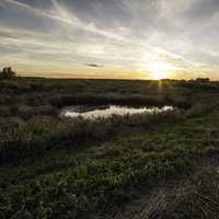 Sunset over the landscape at Crex Meadows Wildlife Area