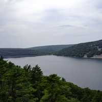 Scenic cloudy overlook at Devil's Lake