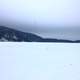 Across the frozen lake at Devil's Lake State Park, Wisconsin