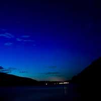 Across the lake at night at Devil's Lake State Park, Wisconsin